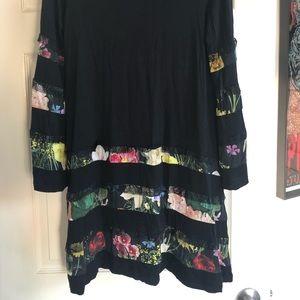 Desigual black floral tunic/dress
